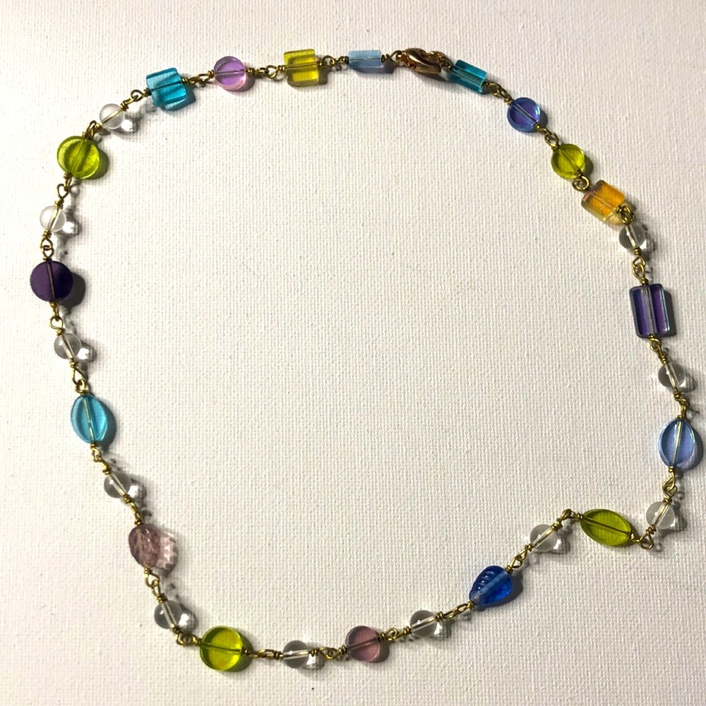 Cute Necklace - Glass and Clear Quartz